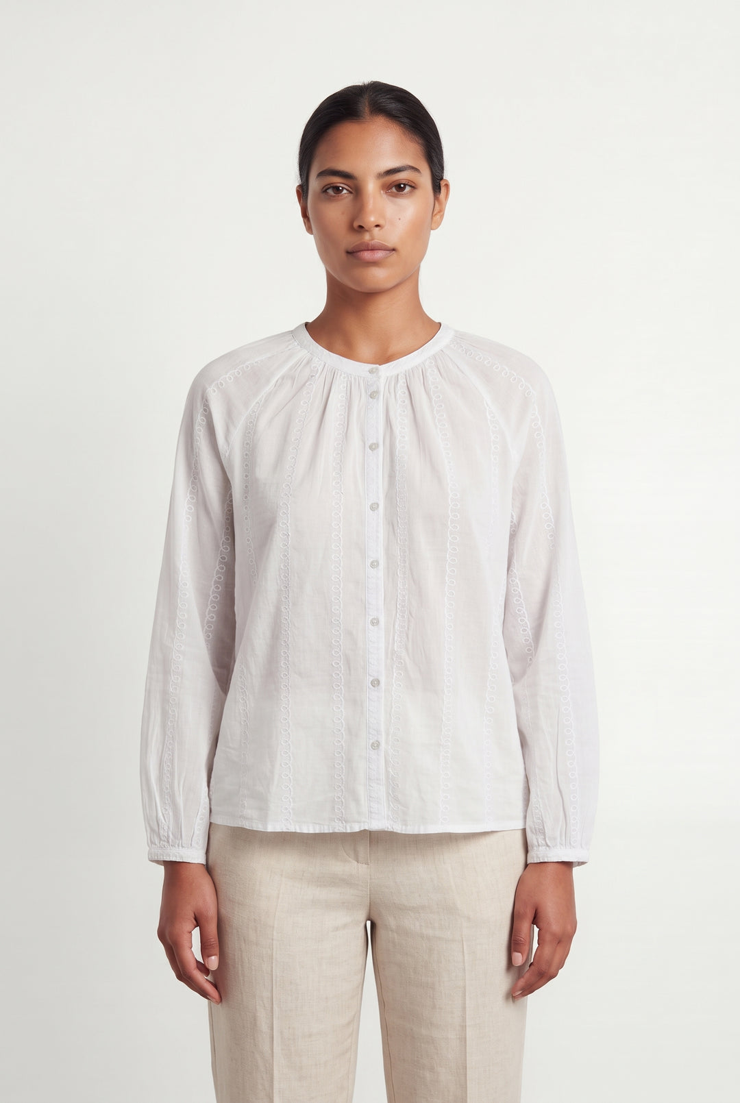 Blouse Blanche - Taille L/40 de la marque Caroll | PARAD120470 - Vendu par Paradigme - Image 1