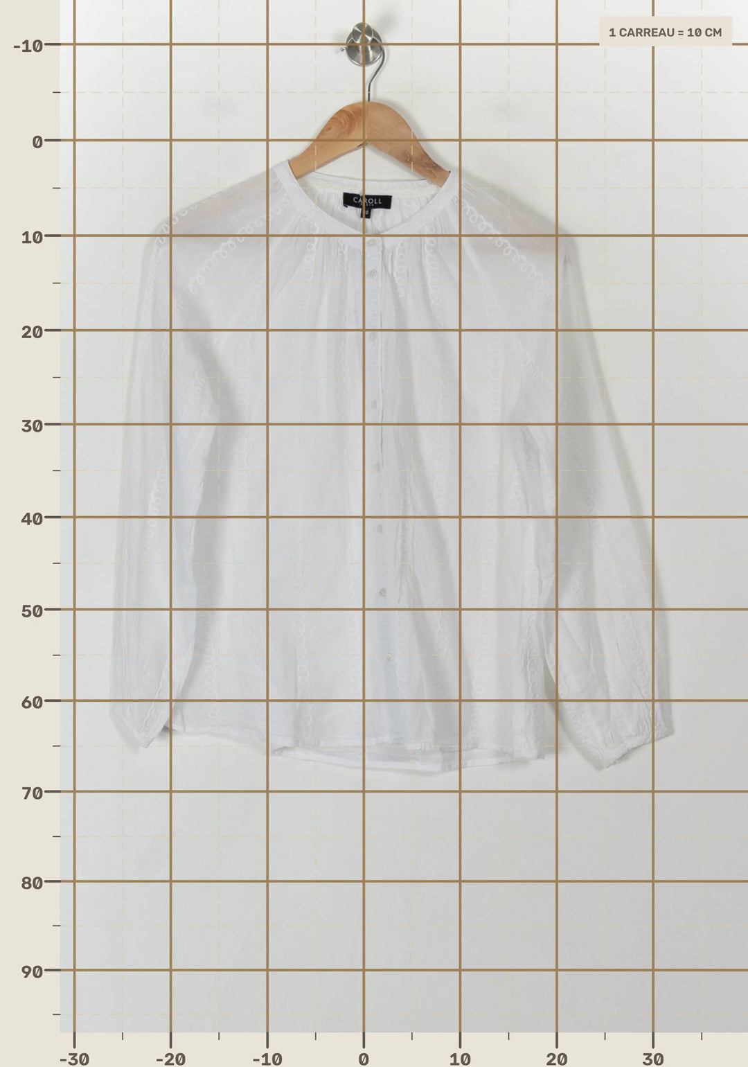Blouse Blanche - Taille L/40 de la marque Caroll | PARAD120470 - Vendu par Paradigme - Image 4