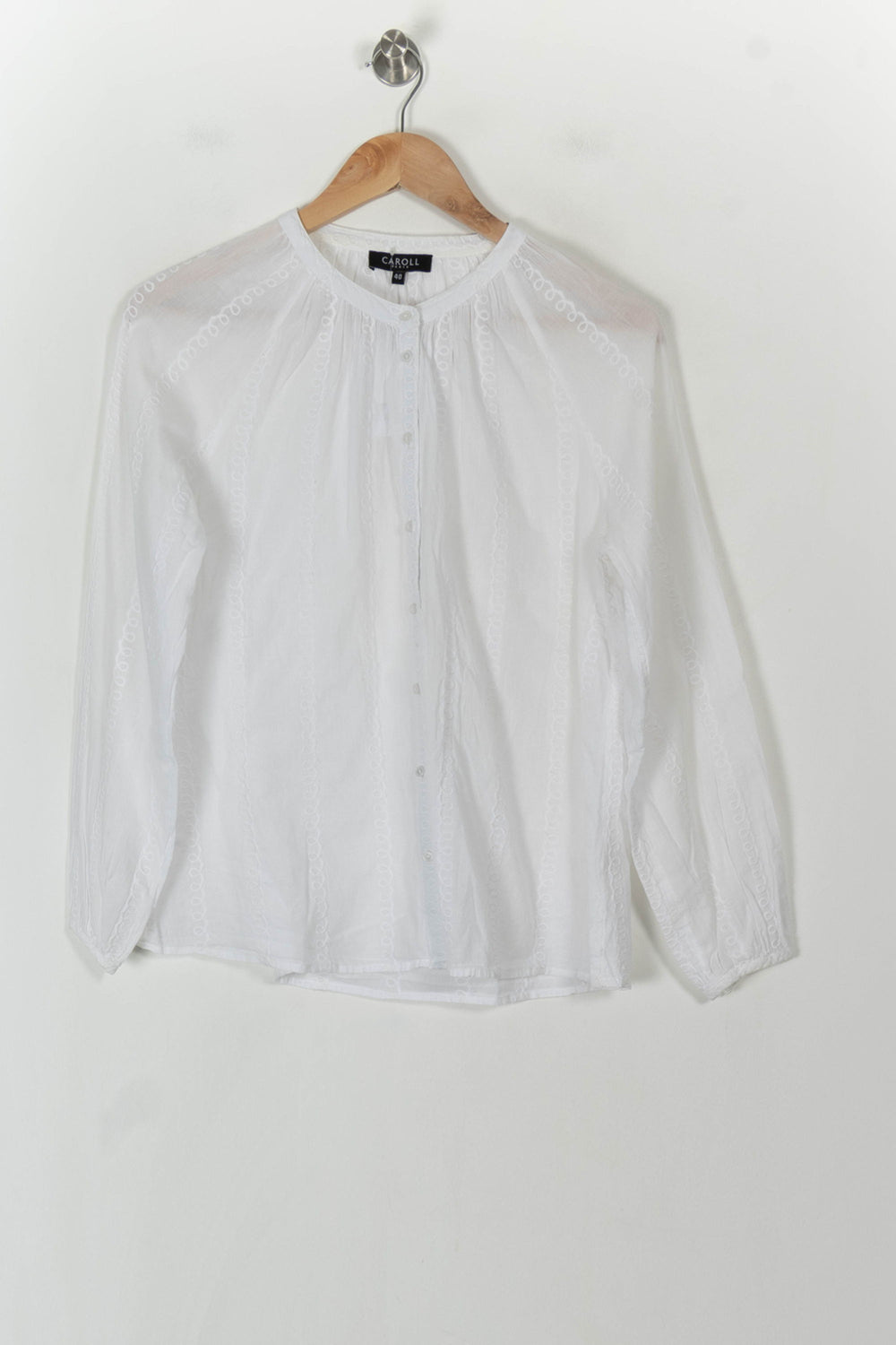 Blouse Blanche - Taille L/40 de la marque Caroll | PARAD120470 - Vendu par Paradigme - Image 2