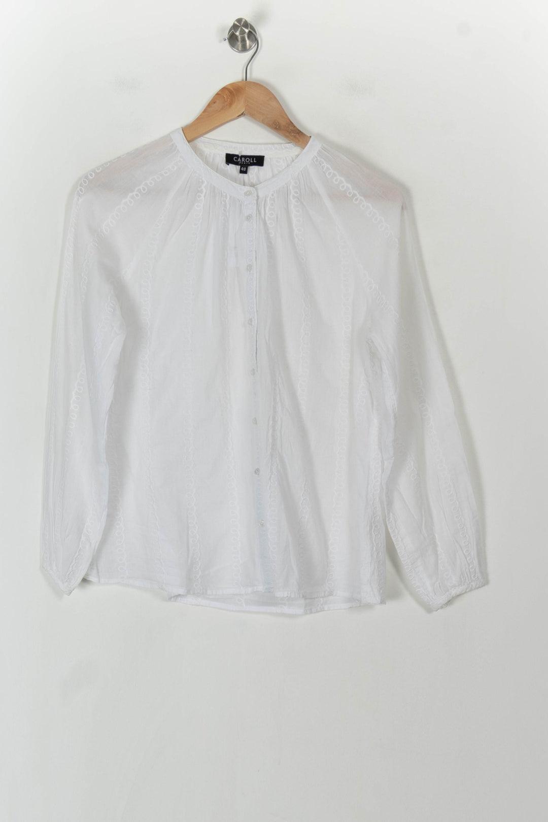 Blouse Blanche - Taille L/40 de la marque Caroll | PARAD120470 - Vendu par Paradigme - Image 2