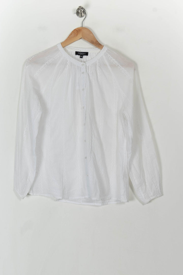 Blouse Blanche - Taille L/40 de la marque Caroll | PARAD120470 - Vendu par Paradigme - Image 2