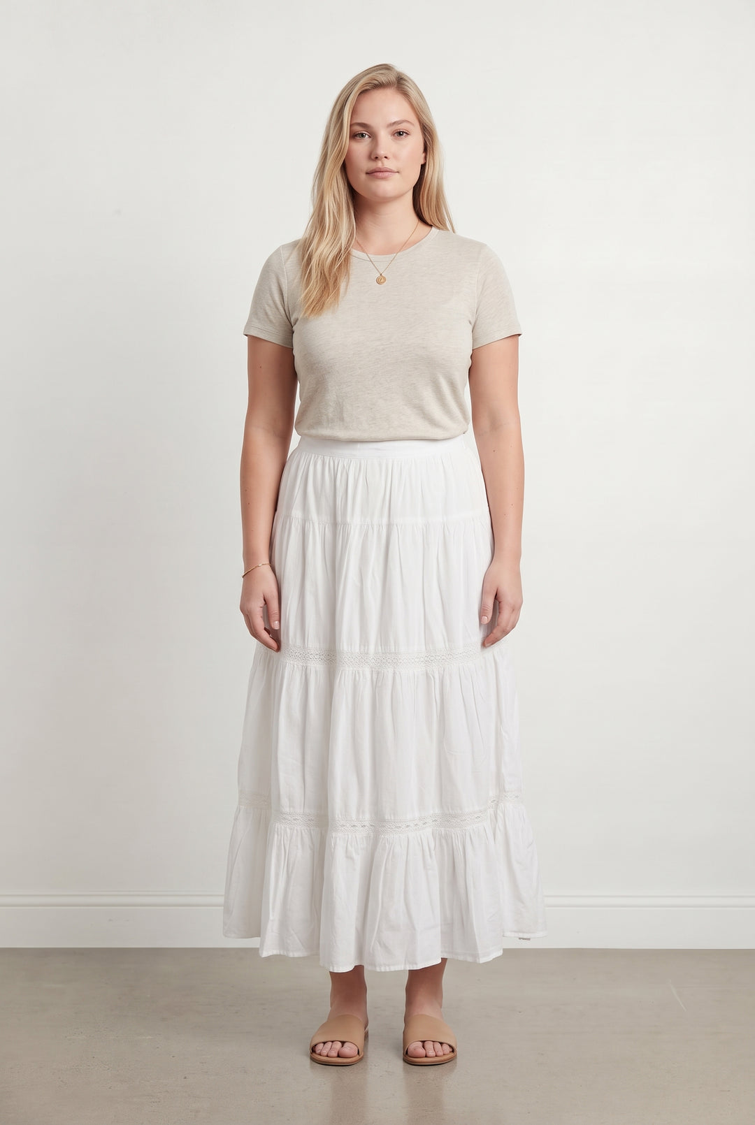 Jupe Longue Blanche - Taille XL/42 de la marque Caroll | PARAD120471 - Vendu par Paradigme - Image 1