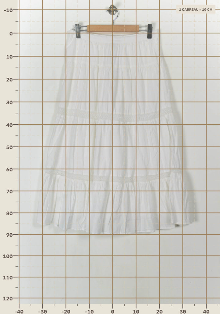 Jupe Longue Blanche - Taille XL/42 de la marque Caroll | PARAD120471 - Vendu par Paradigme - Image 4