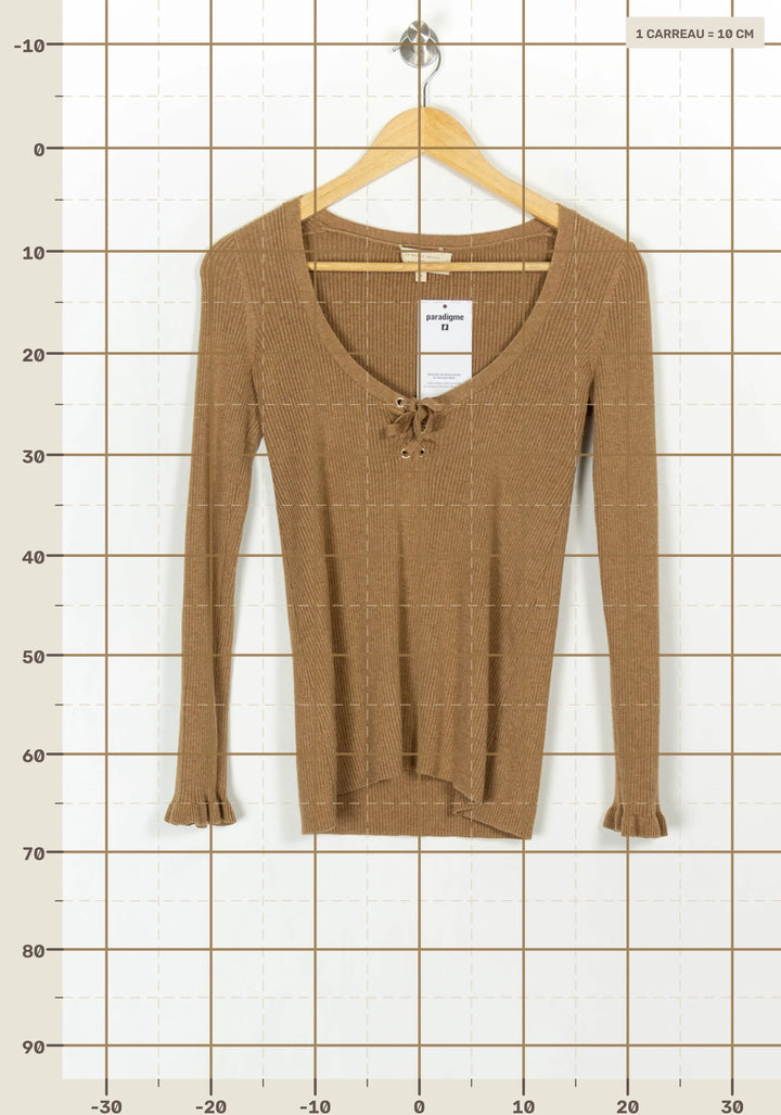 Pull Beige - Taille S/36 de la marque Sézane | PARAD120485 - Vendu par Paradigme - Image 4