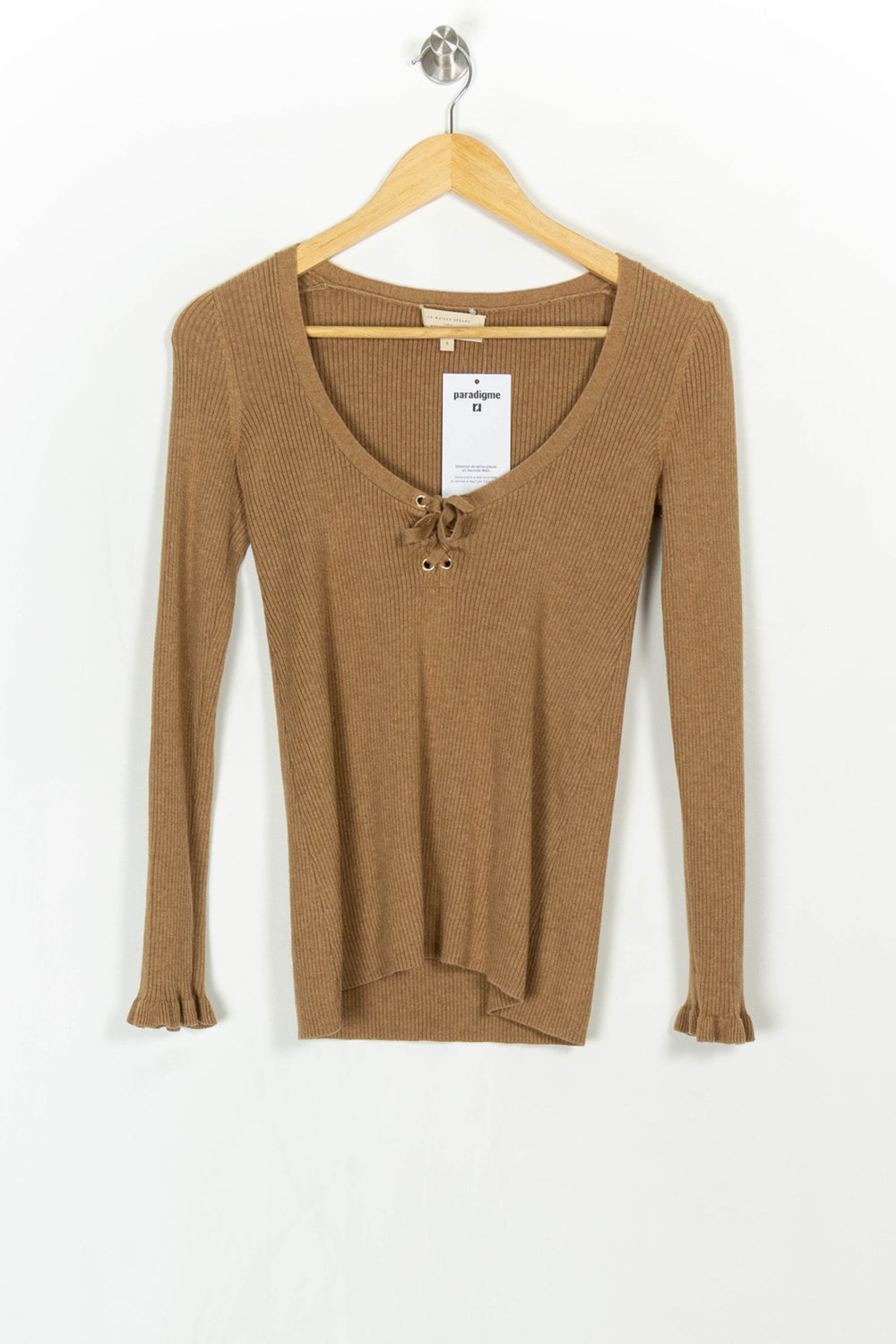 Pull Beige - Taille S/36 de la marque Sézane | PARAD120485 - Vendu par Paradigme - Image 2