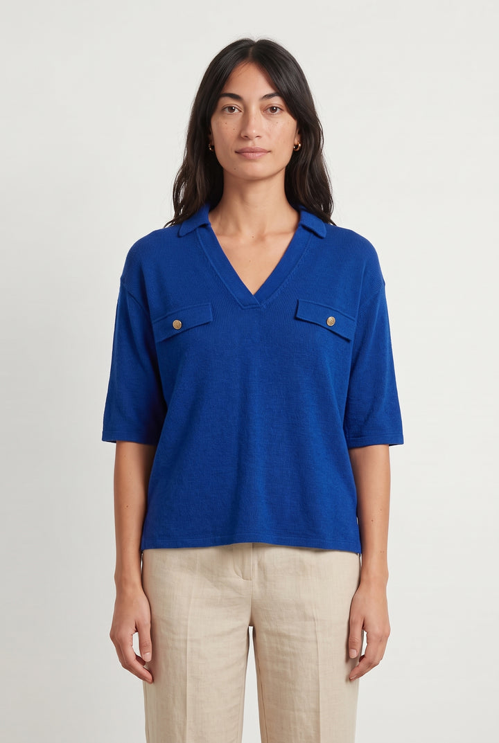 Blouse Bleue - Taille XS/34 de la marque Caroll | PARAD120487 - Vendu par Paradigme - Image 1