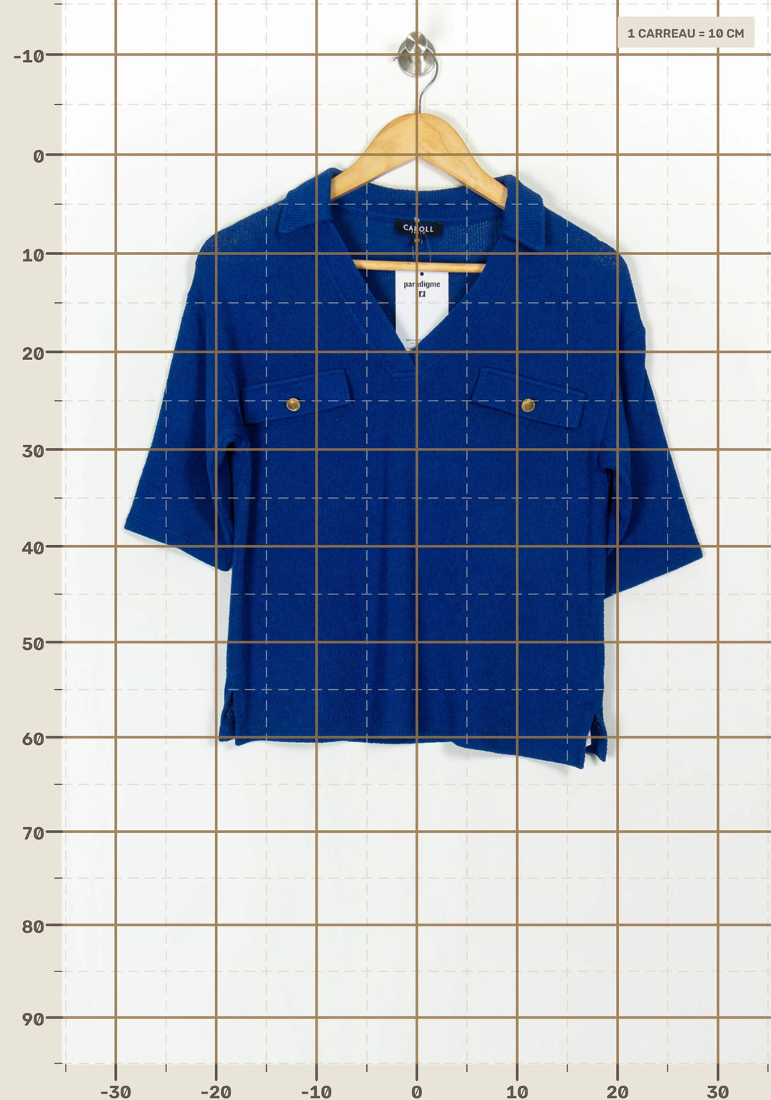 Blouse Bleue - Taille XS/34 de la marque Caroll | PARAD120487 - Vendu par Paradigme - Image 4