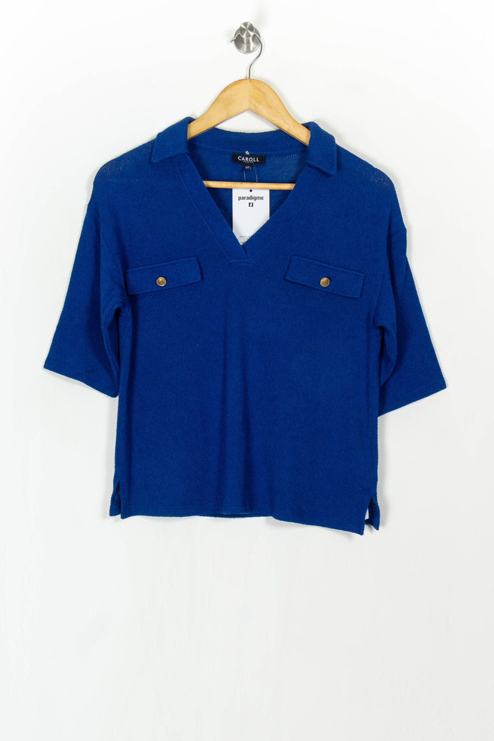 Blouse Bleue - Taille XS/34 de la marque Caroll | PARAD120487 - Vendu par Paradigme - Image 2