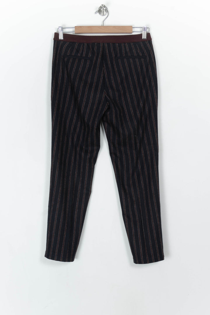 Pantalon Noir à Rayures Marron - Taille S/36 de la marque Léon &amp; Harper | PARAD120498 - Vendu par Paradigme - Image 5