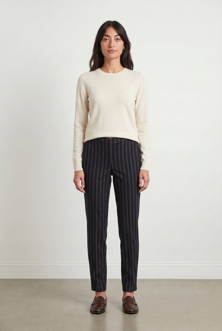 Pantalon Noir à Rayures Marron - Taille S/36 de la marque Léon &amp; Harper | PARAD120498 - Vendu par Paradigme - Image 1