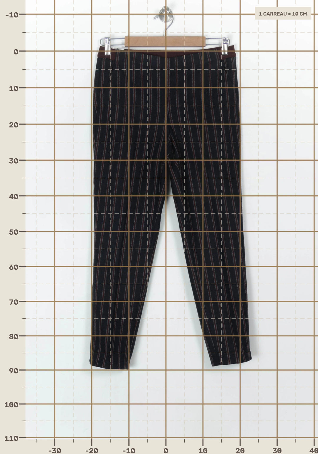 Pantalon Noir à Rayures Marron - Taille S/36 de la marque Léon &amp; Harper | PARAD120498 - Vendu par Paradigme - Image 4