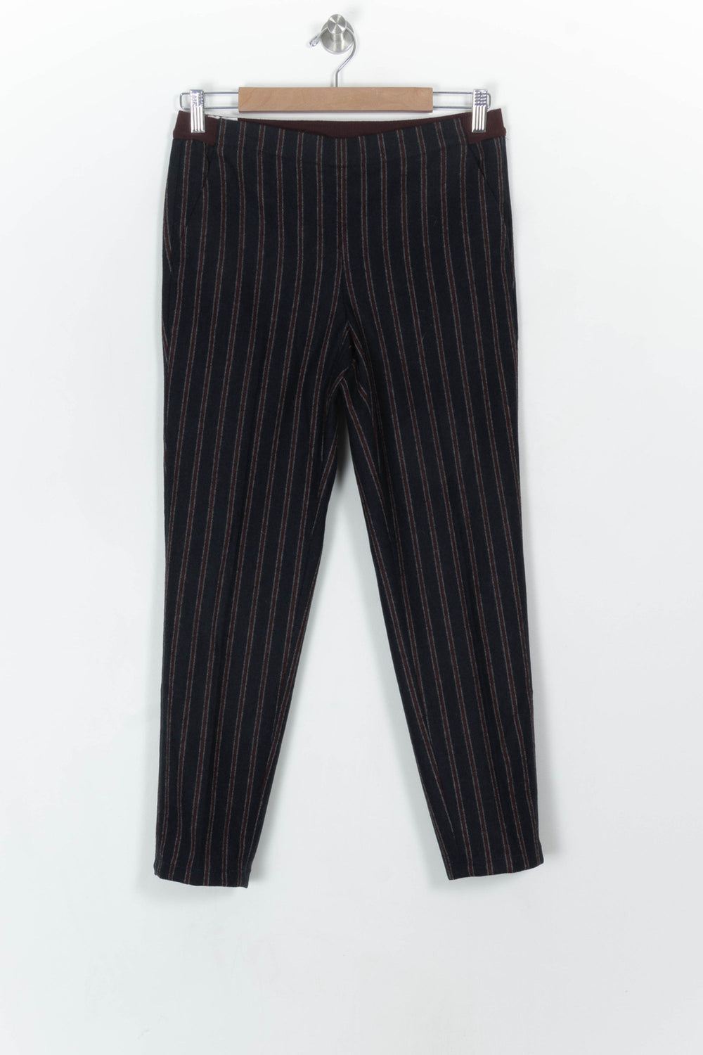 Pantalon Noir à Rayures Marron - Taille S/36 de la marque Léon & Harper | PARAD120498 - Vendu par Paradigme - Image 2