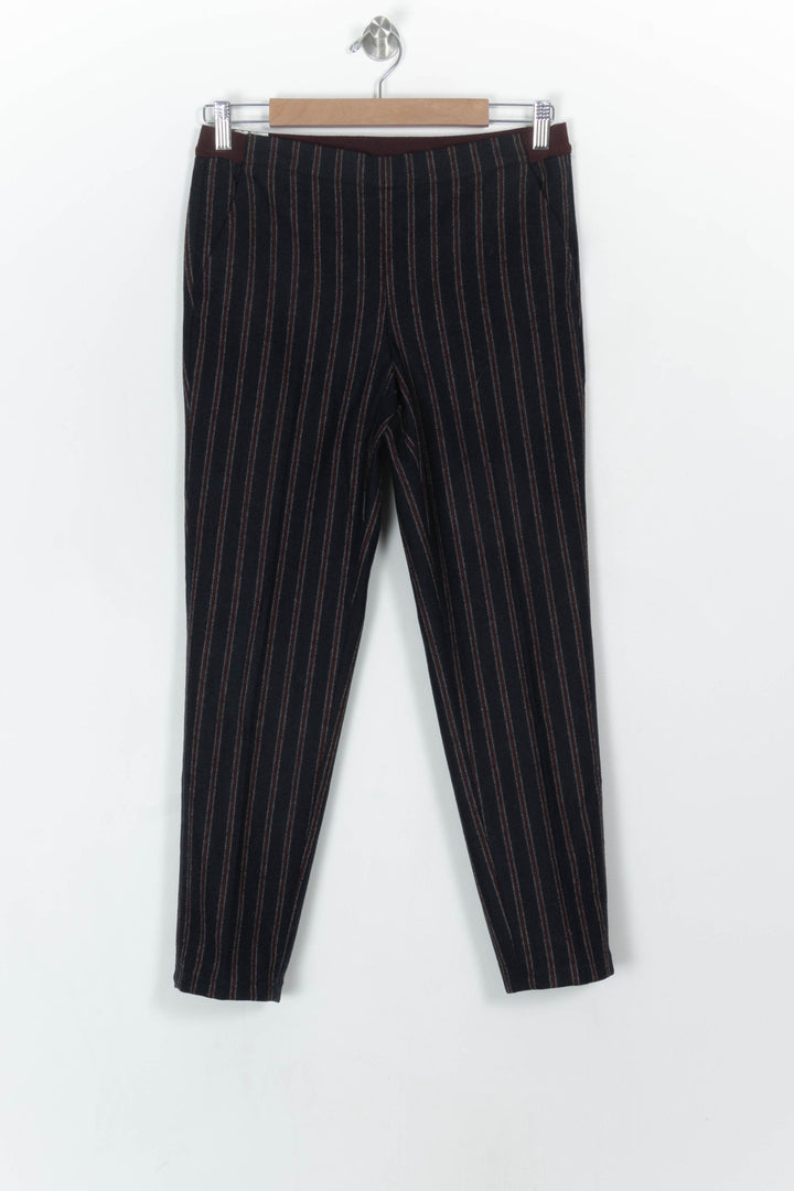 Pantalon Noir à Rayures Marron - Taille S/36 de la marque Léon &amp; Harper | PARAD120498 - Vendu par Paradigme - Image 2