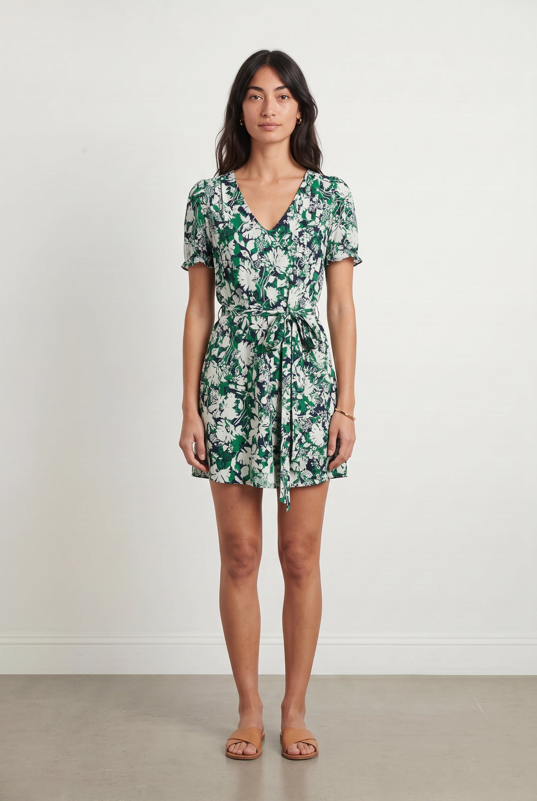Robe Portefeuille Verte et Blanche - Taille M/38 de la marque ZAPA | PARAD120510 - Vendu par Paradigme - Image 1