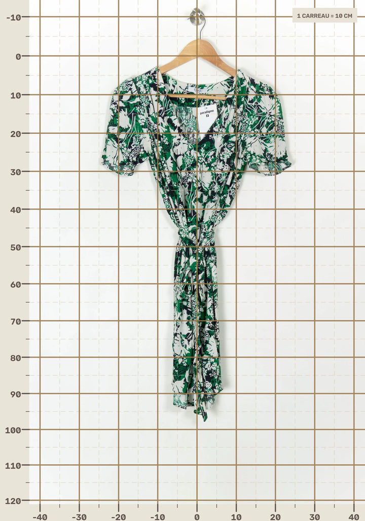 Robe Portefeuille Verte et Blanche - Taille M/38 de la marque ZAPA | PARAD120510 - Vendu par Paradigme - Image 4