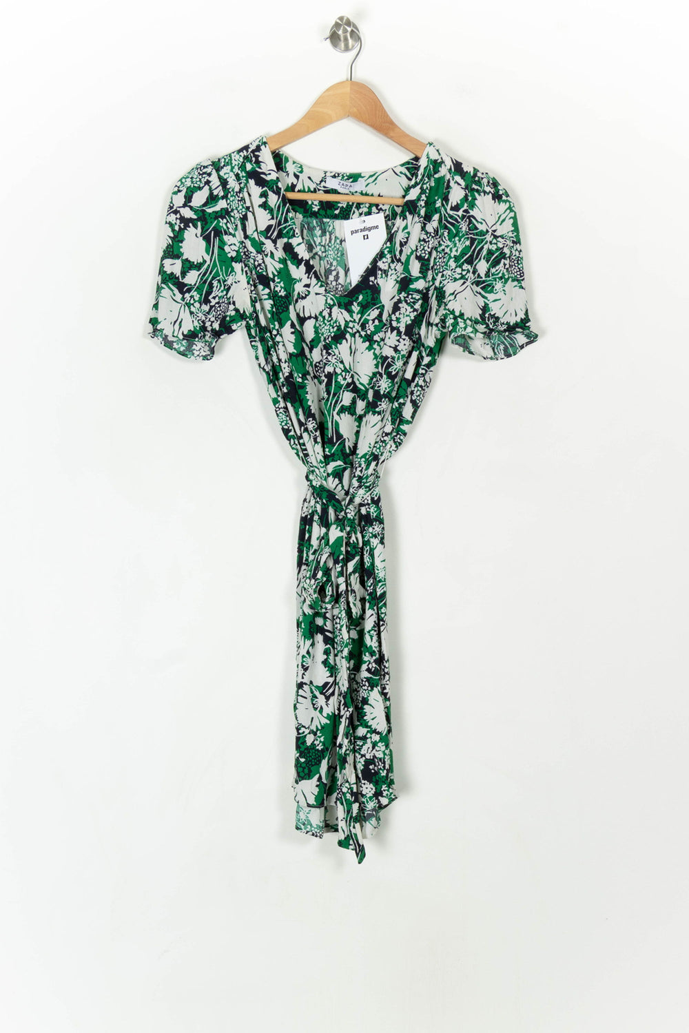 Robe Portefeuille Verte et Blanche - Taille M/38 de la marque ZAPA | PARAD120510 - Vendu par Paradigme - Image 2