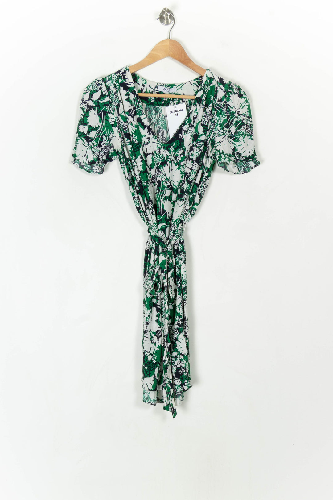 Robe Portefeuille Verte et Blanche - Taille M/38 de la marque ZAPA | PARAD120510 - Vendu par Paradigme - Image 2