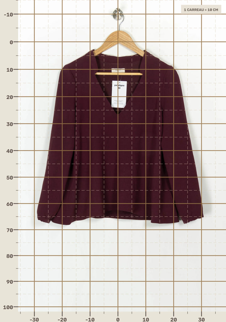 Blouse Bordeaux - Taille M/38 de la marque ba&amp;sh | PARAD120516 - Vendu par Paradigme - Image 4