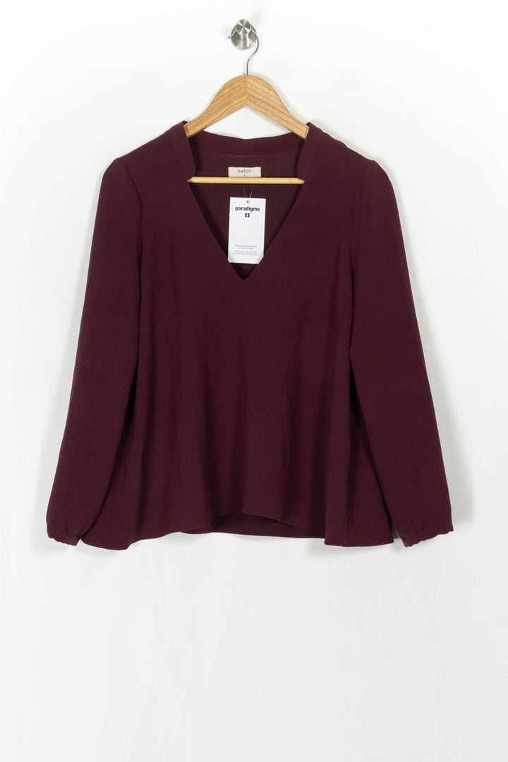 Blouse Bordeaux - Taille M/38 de la marque ba&amp;sh | PARAD120516 - Vendu par Paradigme - Image 2