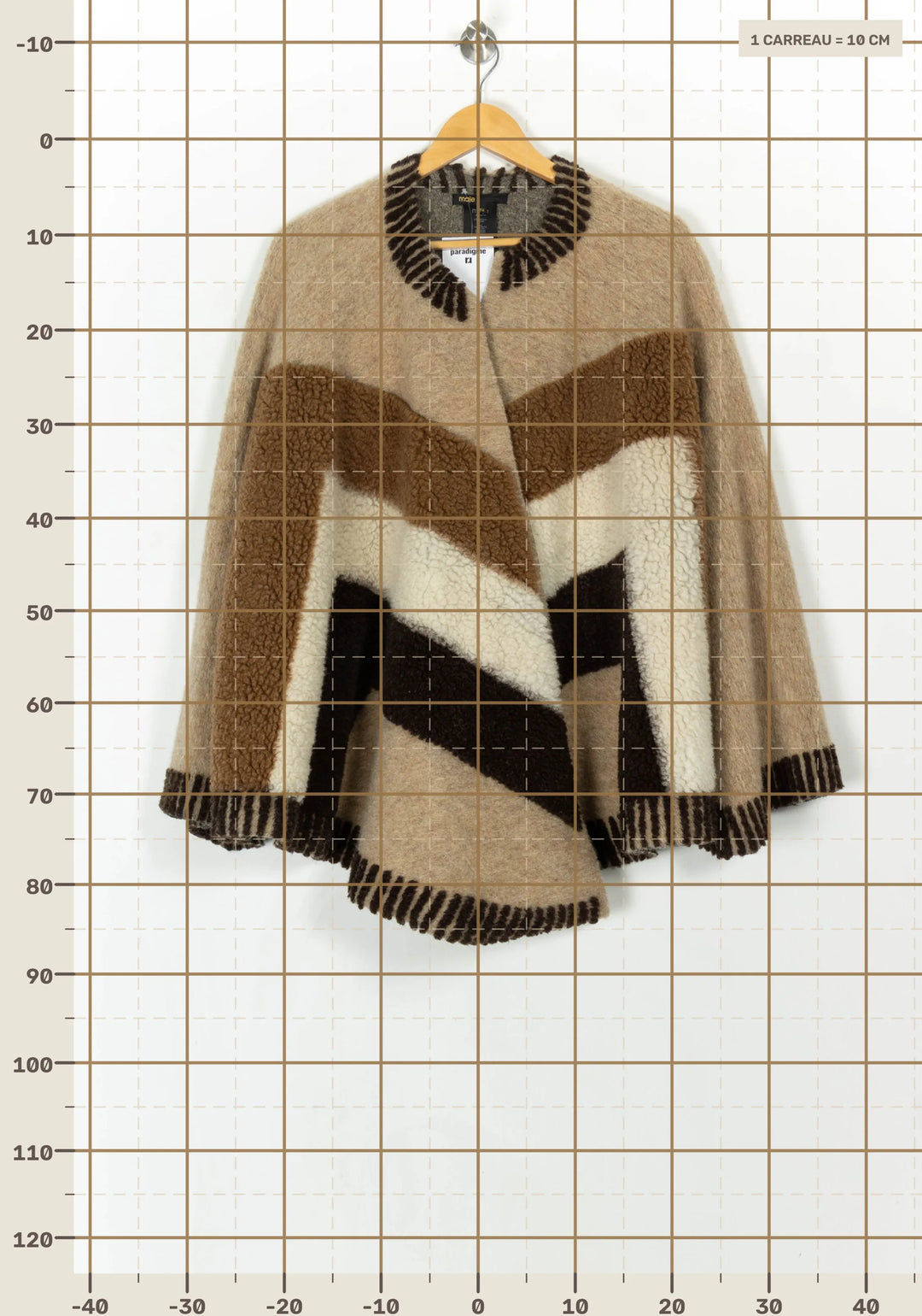 Cape Marron Beige Écru Noir - Taille T.U. de la marque Maje | PARAD120517 - Vendu par Paradigme - Image 4