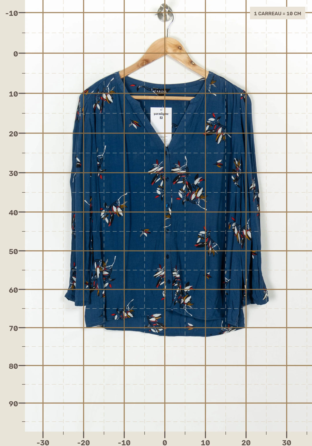 Blouse Bleue - Taille L/40 de la marque Caroll | PARAD120528 - Vendu par Paradigme - Image 4