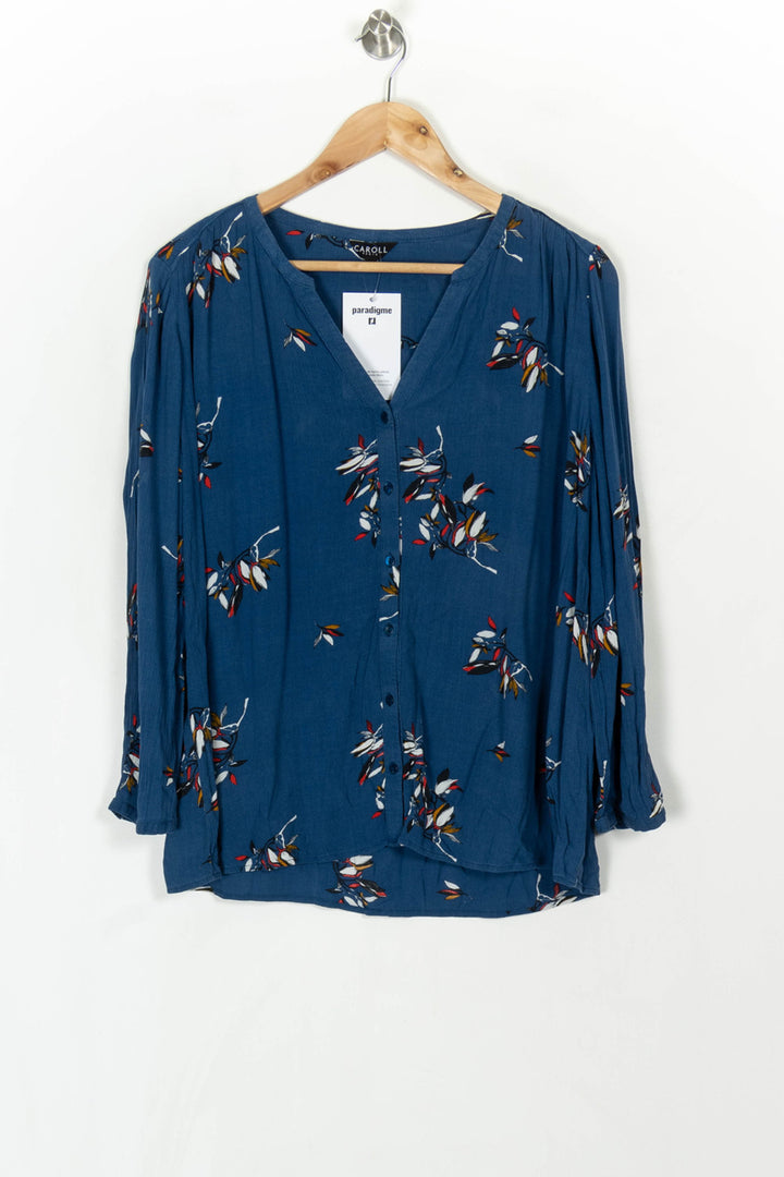 Blouse Bleue - Taille L/40 de la marque Caroll | PARAD120528 - Vendu par Paradigme - Image 2
