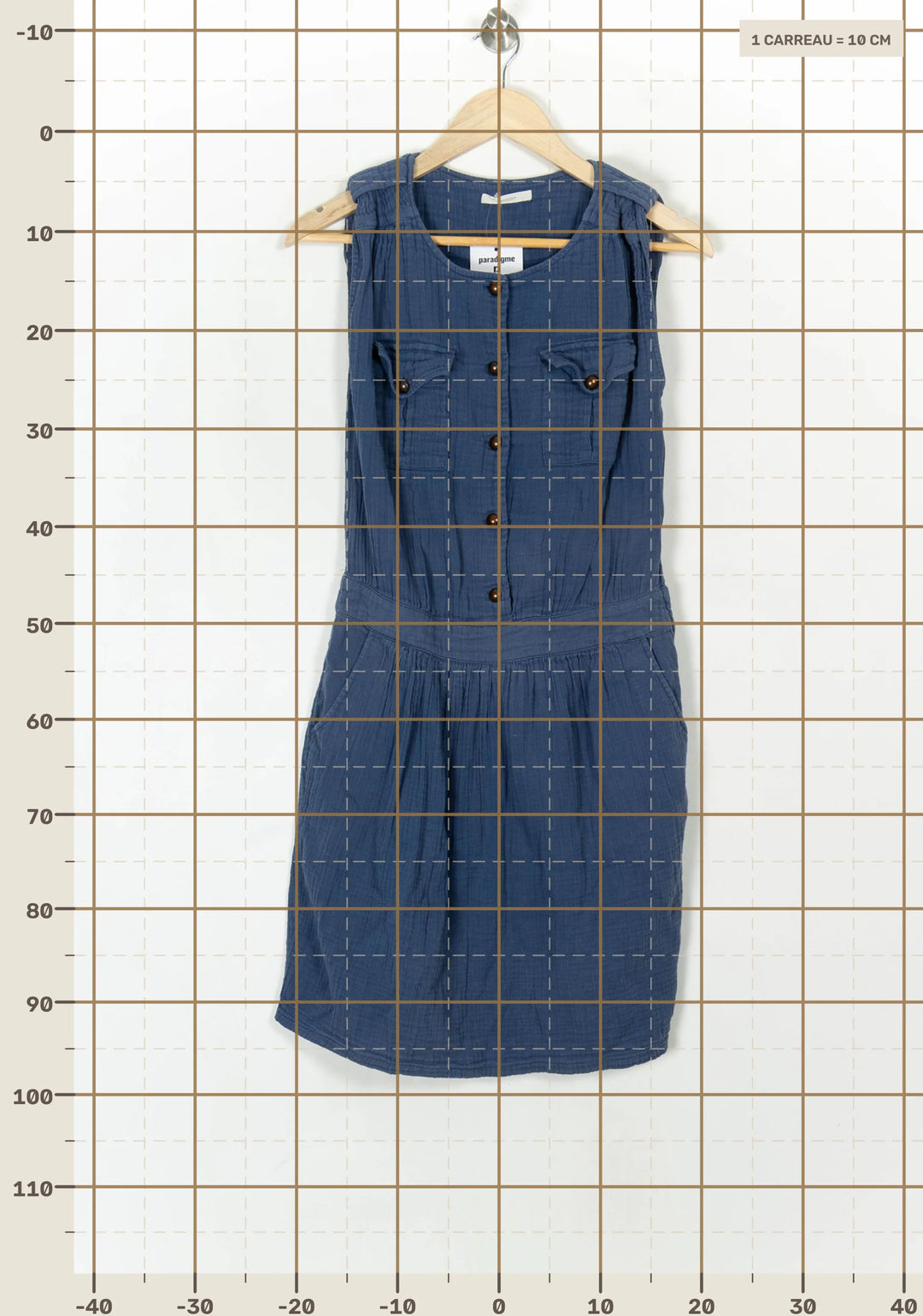 Robe Chemise Bleue - Taille M/38 de la marque Sessùn | PARAD120531 - Vendu par Paradigme - Image 4