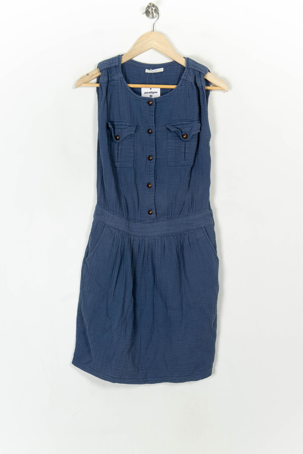 Robe Chemise Bleue - Taille M/38 de la marque Sessùn | PARAD120531 - Vendu par Paradigme - Image 2