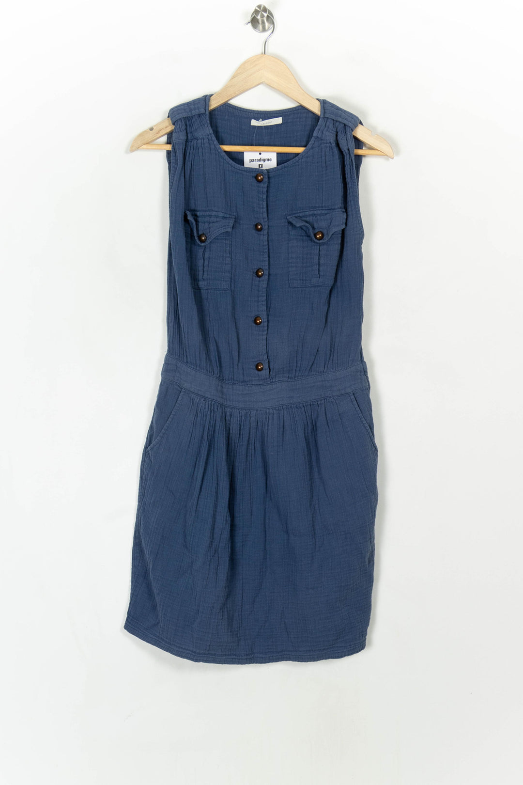 Robe Chemise Bleue - Taille M/38 de la marque Sessùn | PARAD120531 - Vendu par Paradigme - Image 2