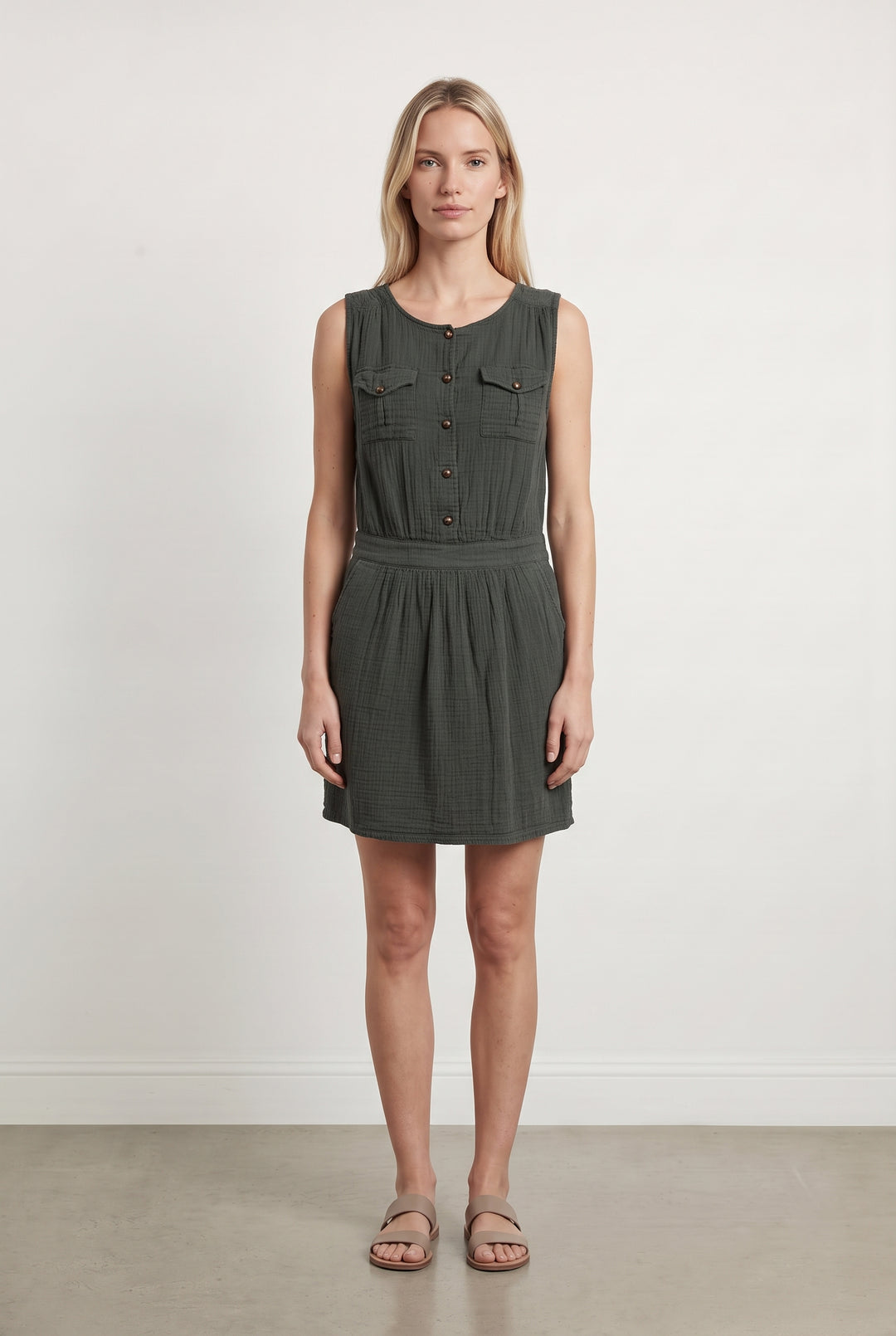 Robe Sans Manches Verte - Taille M/38 de la marque Sessùn | PARAD120538 - Vendu par Paradigme - Image 1
