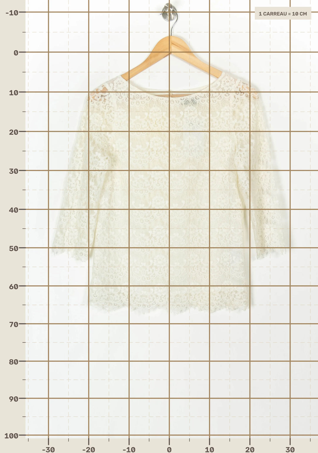 Blouse Dentelle Beige - Taille S/36 de la marque Caroll | PARAD120542 - Vendu par Paradigme - Image 4