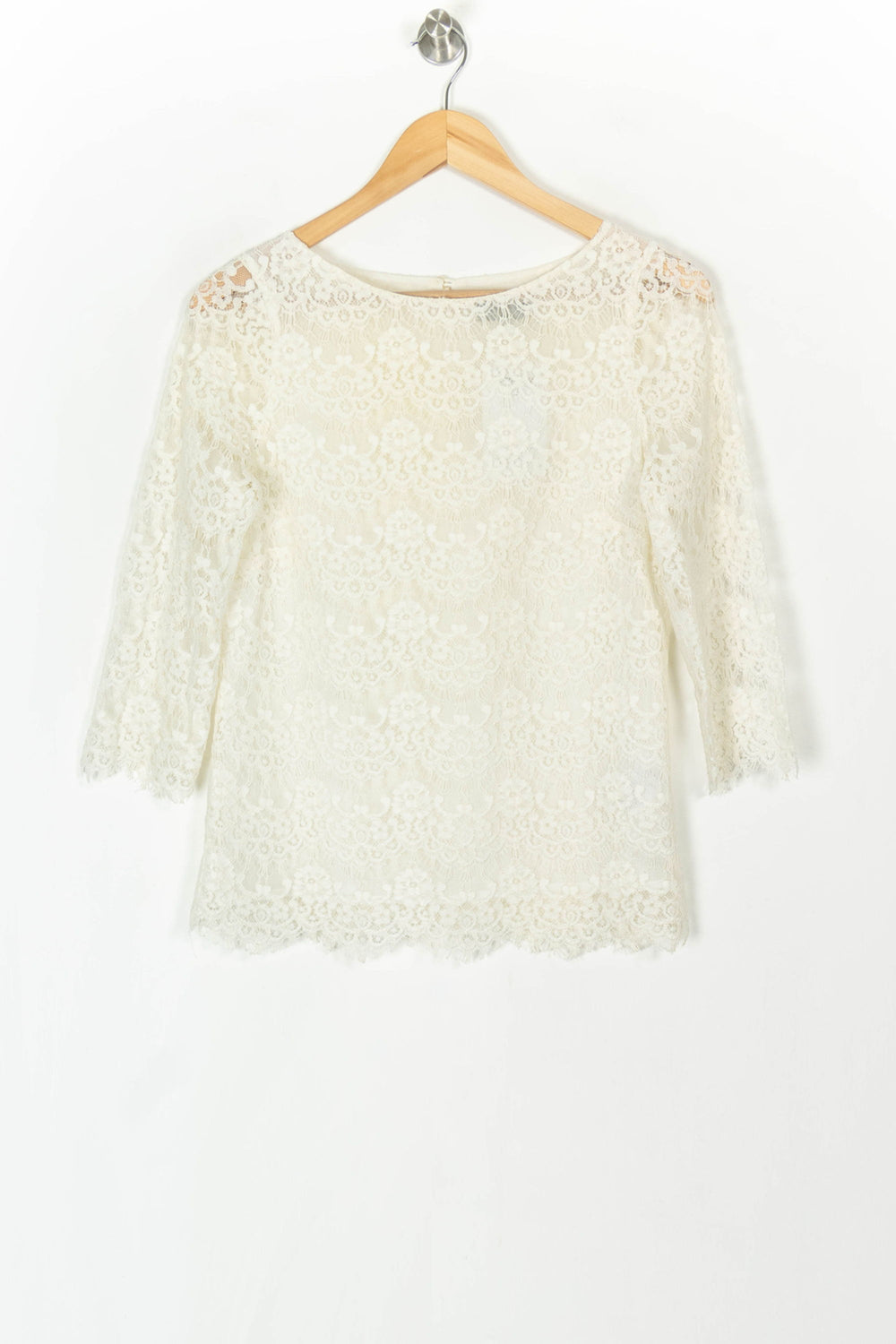 Blouse Dentelle Beige - Taille S/36 de la marque Caroll | PARAD120542 - Vendu par Paradigme - Image 2