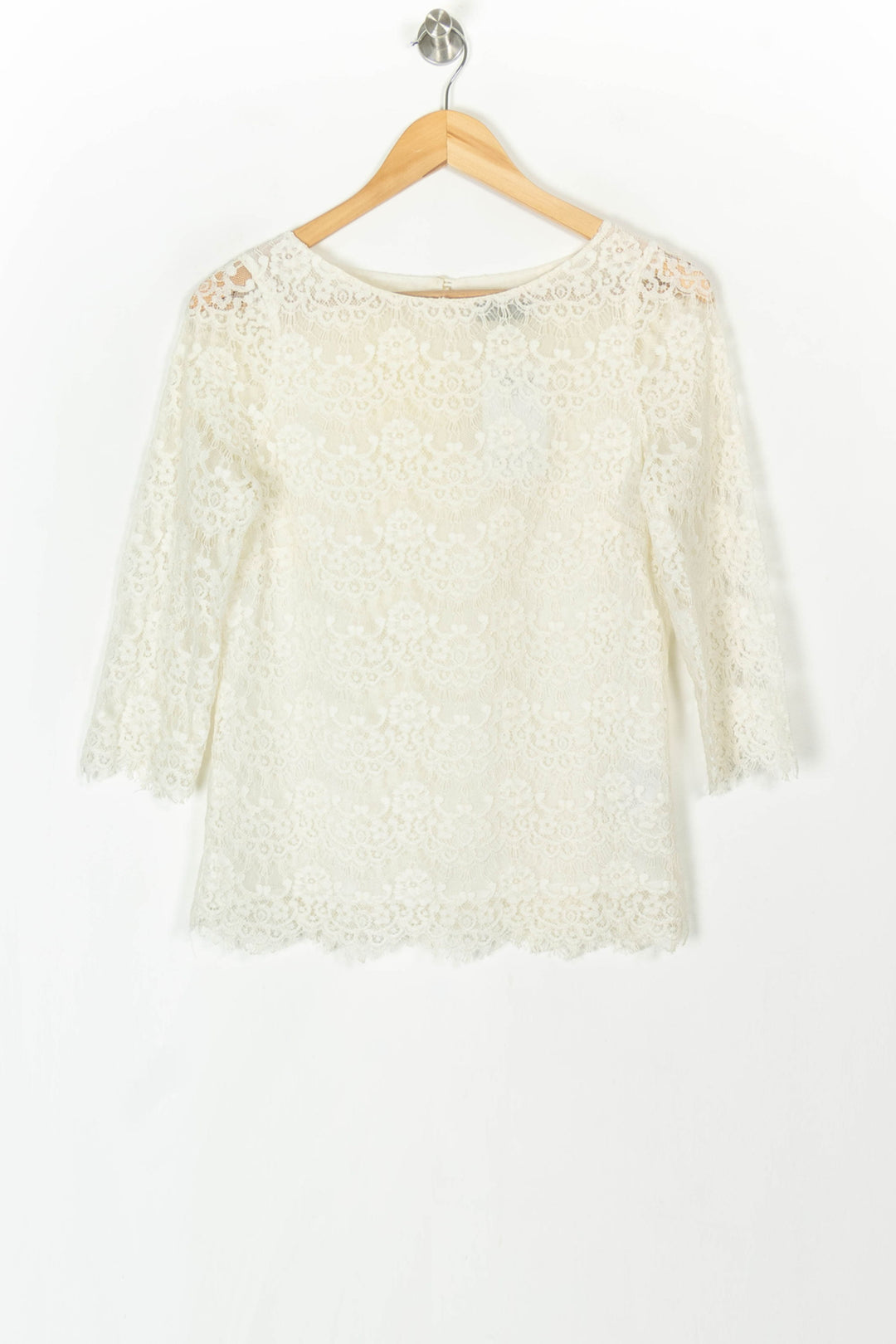 Blouse Dentelle Beige - Taille S/36 de la marque Caroll | PARAD120542 - Vendu par Paradigme - Image 2
