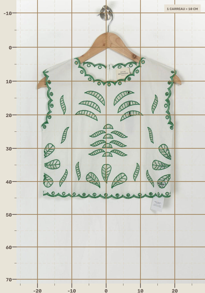 Top Blanc et Vert - Taille XS/34 de la marque Petite Mendigote | PARAD120546 - Vendu par Paradigme - Image 4