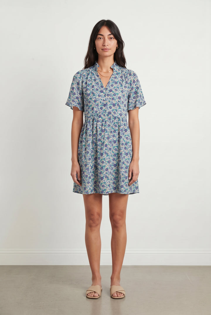 Robe Fleurie Bleue - Taille XS/34 de la marque Petite Mendigote | PARAD120551 - Vendu par Paradigme - Image 1
