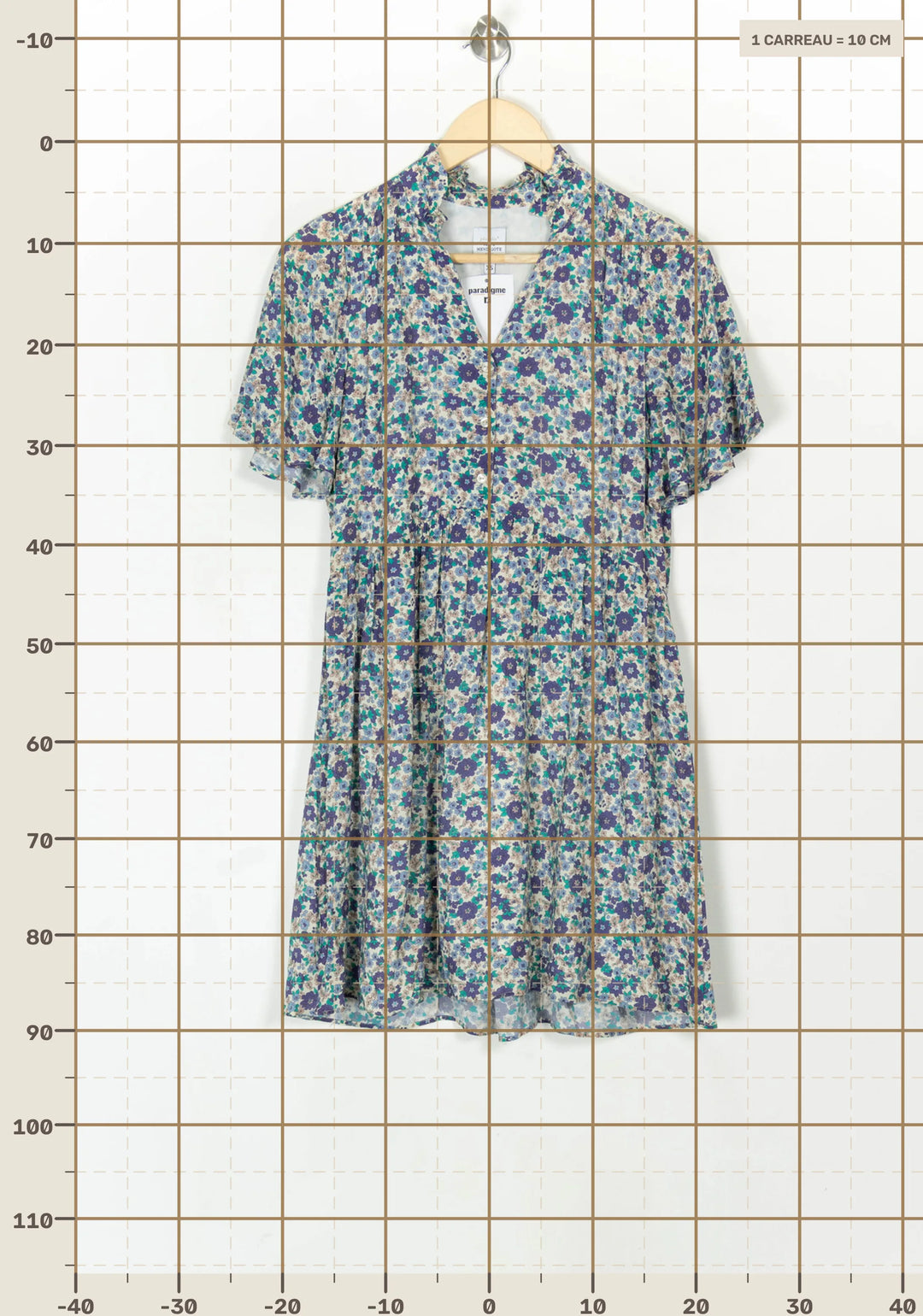 Robe Fleurie Bleue - Taille XS/34 de la marque Petite Mendigote | PARAD120551 - Vendu par Paradigme - Image 4