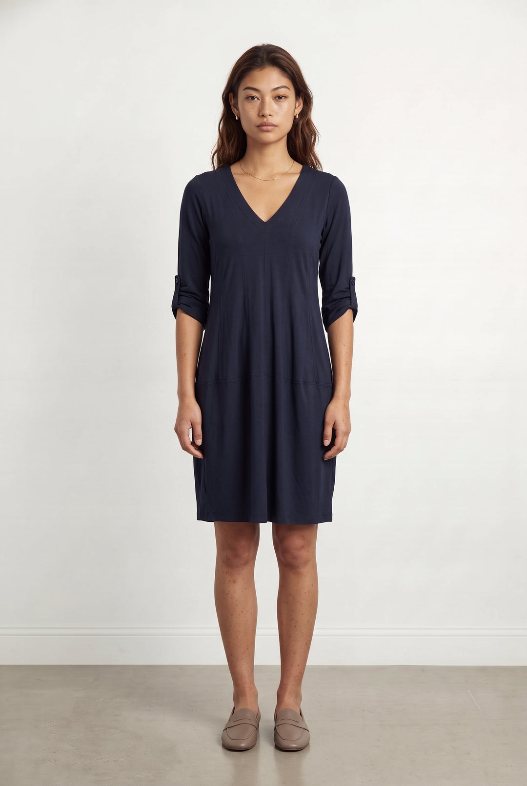 Robe Midi Bleue - Taille S/36 de la marque Indies | PARAD120553 - Vendu par Paradigme - Image 1