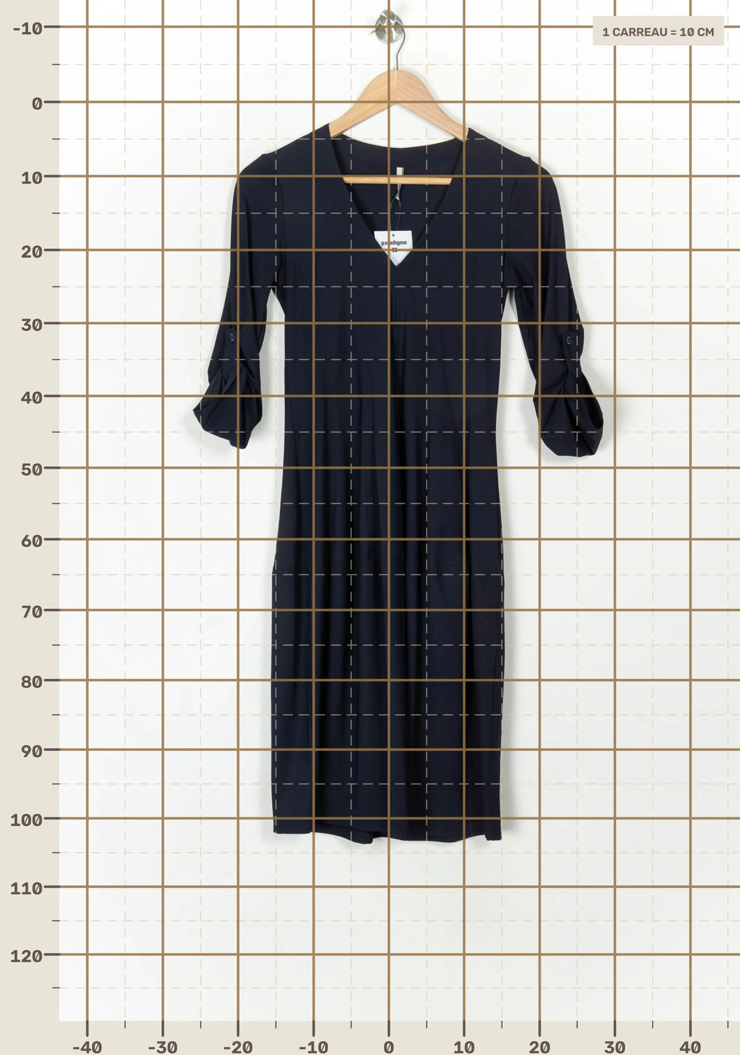 Robe Midi Bleue - Taille S/36 de la marque Indies | PARAD120553 - Vendu par Paradigme - Image 4
