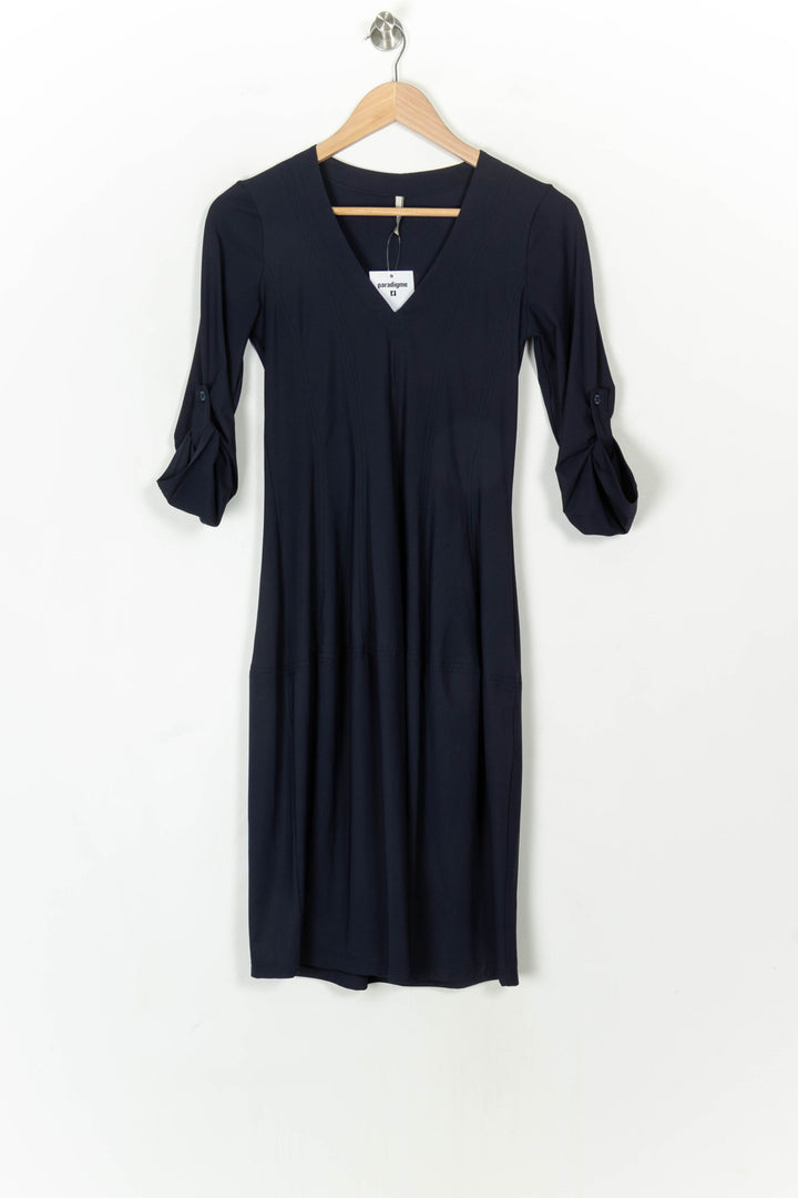 Robe Midi Bleue - Taille S/36 de la marque Indies | PARAD120553 - Vendu par Paradigme - Image 2