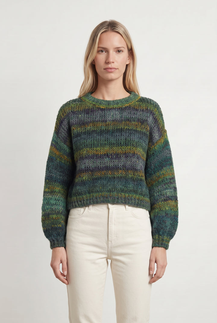 Pull Vert et Jaune - Taille XS/34 de la marque La Fée Maraboutée | PARAD120556 - Vendu par Paradigme - Image 1