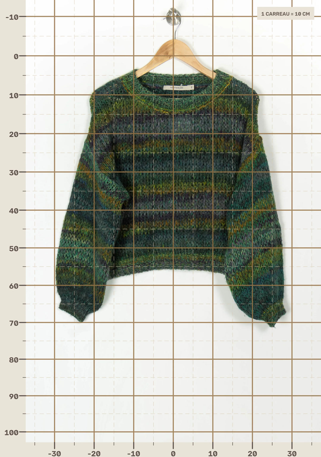 Pull Vert et Jaune - Taille XS/34 de la marque La Fée Maraboutée | PARAD120556 - Vendu par Paradigme - Image 4