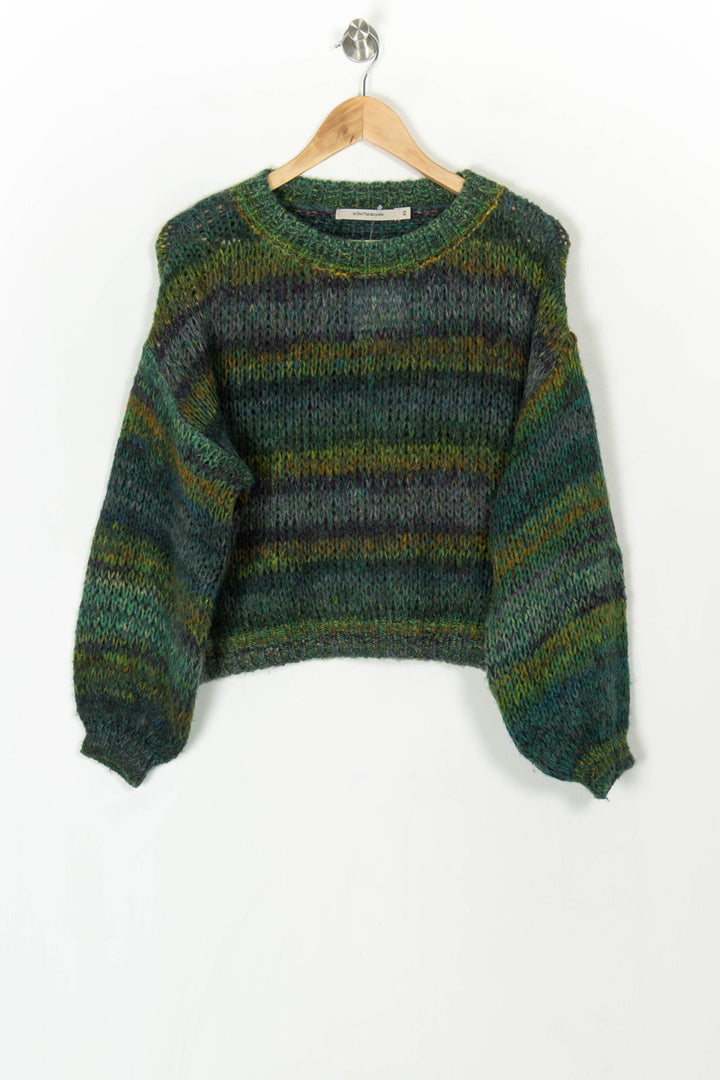 Pull Vert et Jaune - Taille XS/34 de la marque La Fée Maraboutée | PARAD120556 - Vendu par Paradigme - Image 2