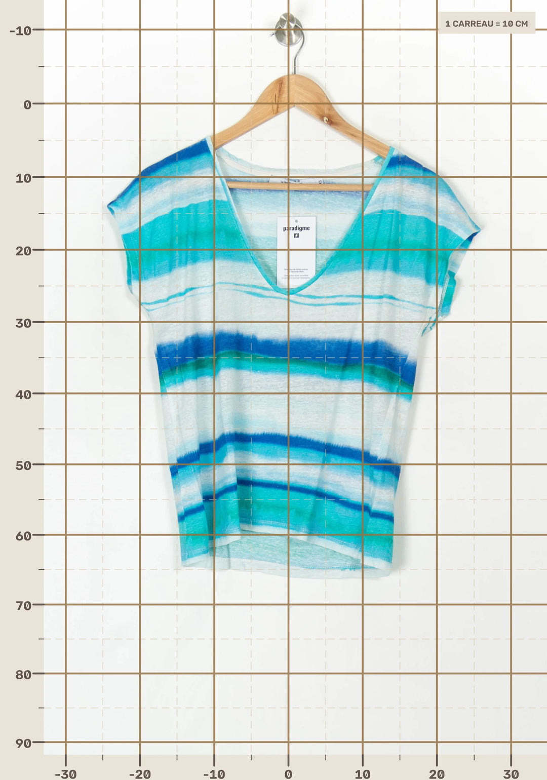 Tee-shirt Bleu et Blanc - Taille XS/34 de la marque La Fée Maraboutée | PARAD120558 - Vendu par Paradigme - Image 4