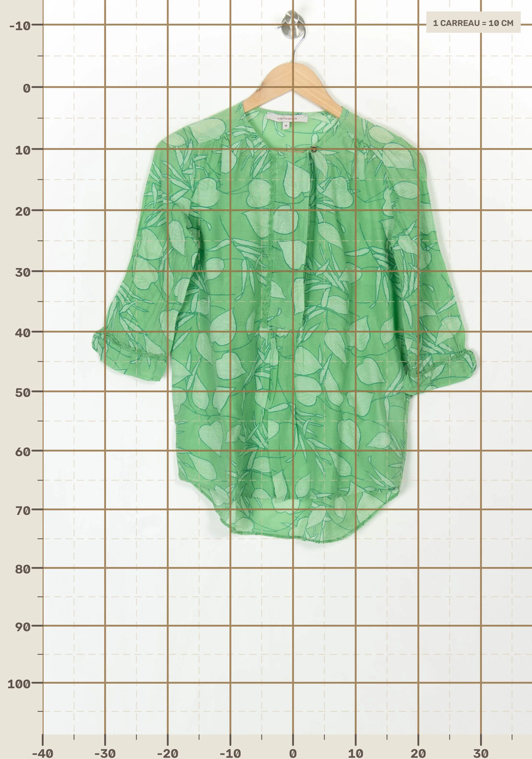Blouse Verte - Taille S/36 de la marque La Fée Maraboutée | PARAD120562 - Vendu par Paradigme - Image 4