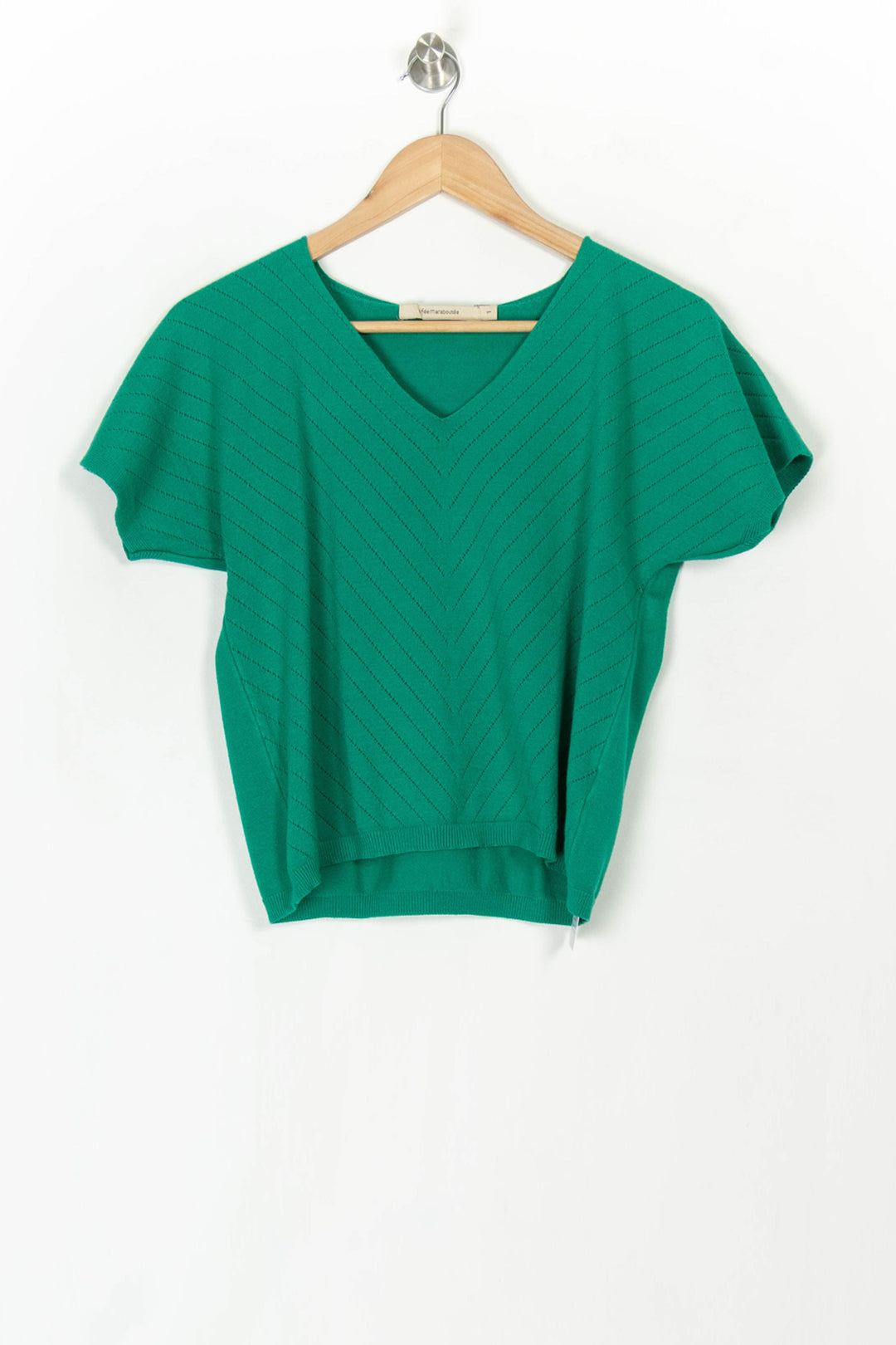Pull Vert - Taille S/36 de la marque La Fée Maraboutée | PARAD120563 - Vendu par Paradigme - Image 2