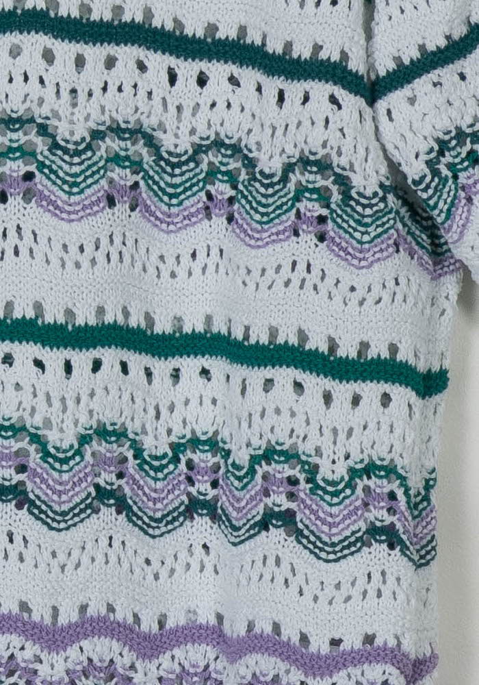 Pull Blanc et Vert - Taille S/36 de la marque La Fée Maraboutée | PARAD120566 - Vendu par Paradigme - Image 3