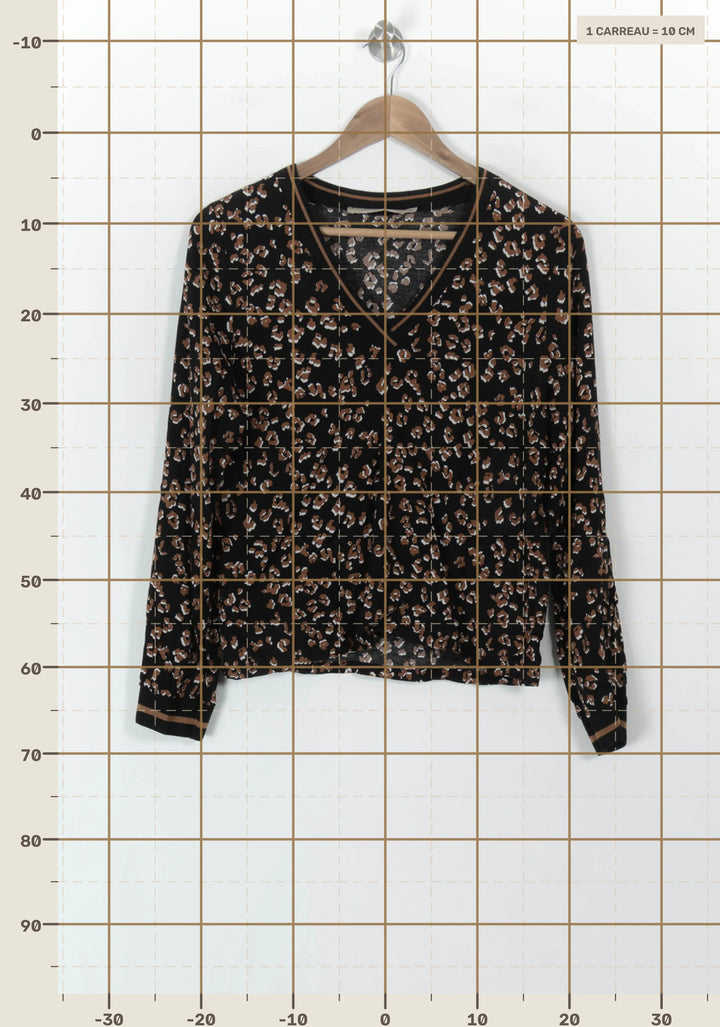 Blouse Noire et Marron - Taille M/38 de la marque La Fée Maraboutée | PARAD120567 - Vendu par Paradigme - Image 4