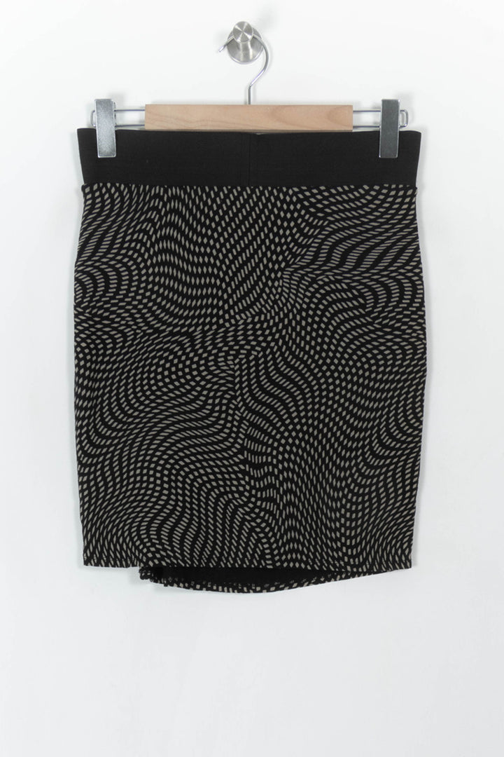 Jupe Droite Noire et Beige - Taille S/36 de la marque La Fée Maraboutée | PARAD120569 - Vendu par Paradigme - Image 5