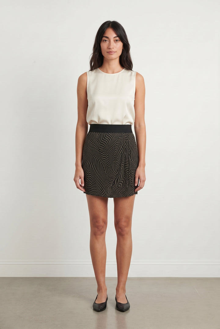 Jupe Droite Noire et Beige - Taille S/36 de la marque La Fée Maraboutée | PARAD120569 - Vendu par Paradigme - Image 1