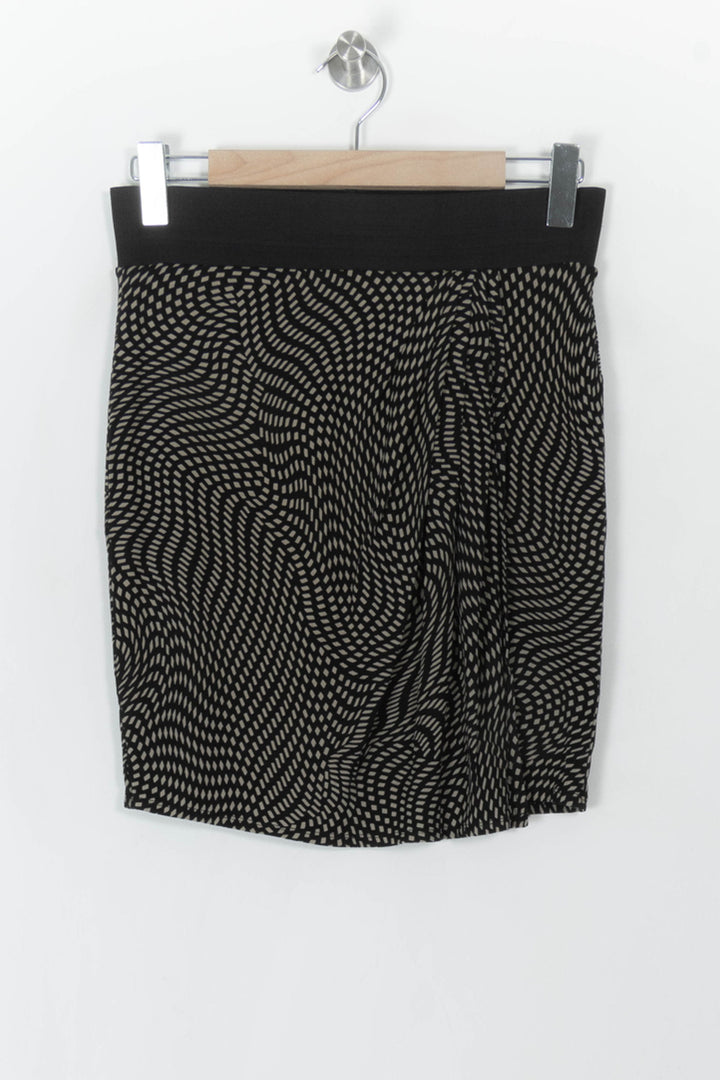Jupe Droite Noire et Beige - Taille S/36 de la marque La Fée Maraboutée | PARAD120569 - Vendu par Paradigme - Image 2